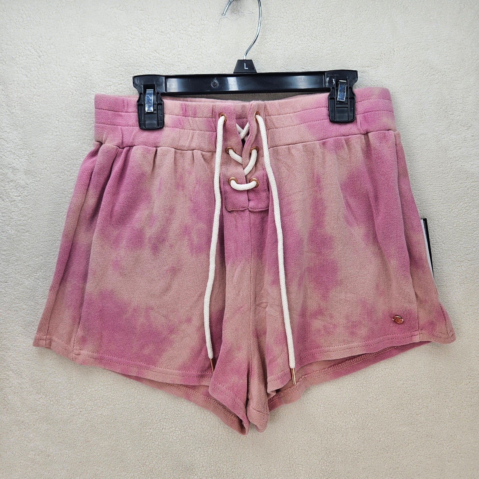 LOT OF 2 VOLCOM WOMEN'S SMALL PINK TIE DYE LIL FLEECE SHORTS NWT