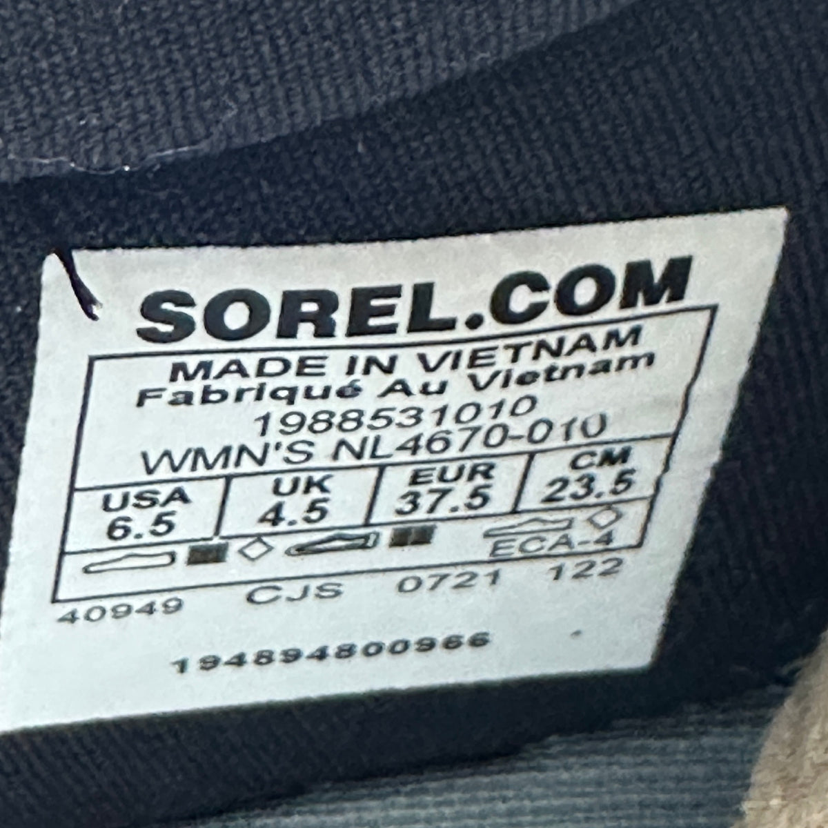 SOREL Women's 6.5 EXPLORER BLITZ LEISURE LACE Black/Blue Hint Sneaker