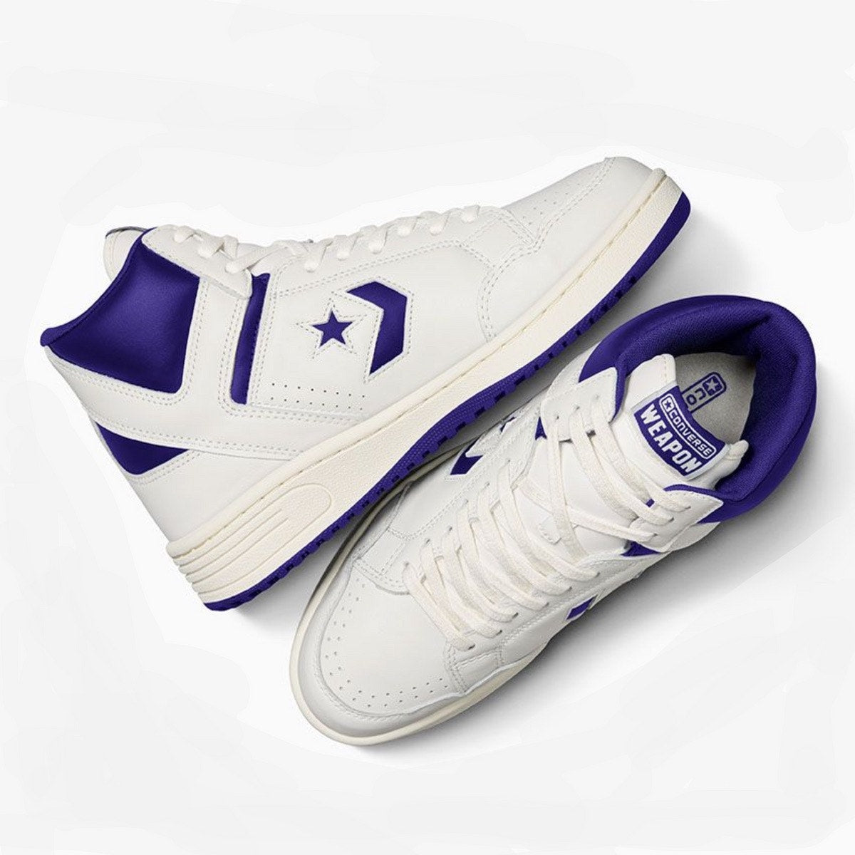 CONVERSE WEAPON MEN'S 12 MID LEATHER MAGIC JOHNSON LA LAKERS NWOB A11211C