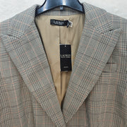 RALPH LAUREN WOMEN'S 20W GLEN PLAID COTTON-BLEND TWILL BLAZER RETAIL $345 NWT