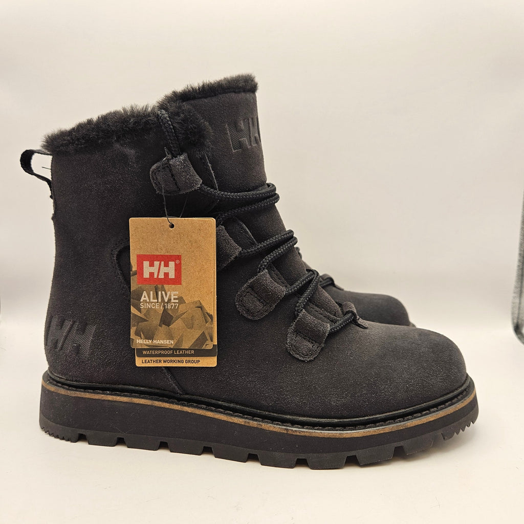 HELLY HANSEN WOMEN'S 6 WINTER BOOTS BLACK FAUX FUR LINED COLD WEATHER SNOW NWOB