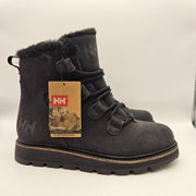 HELLY HANSEN WOMEN'S 6 WINTER BOOTS BLACK FAUX FUR LINED COLD WEATHER SNOW NWOB