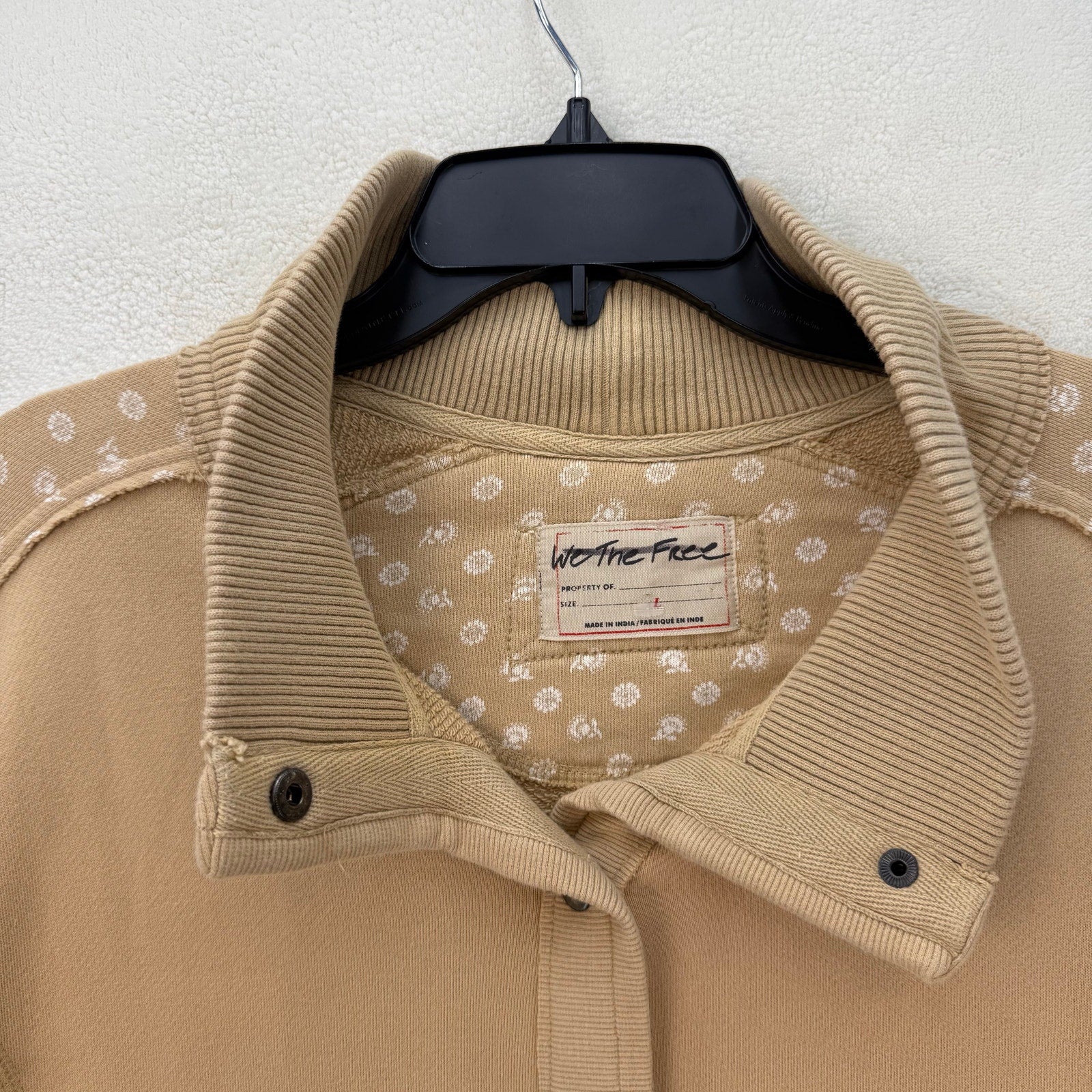 FREE PEOPLE WOMEN'S LARGE HERITAGE OVERSIZED JACKET LIGHT MOCHA