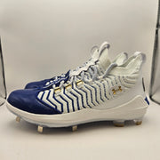 UNDER ARMOUR MEN'S 12 HARPER 9 PRO ST BASEBALL CLEATS WHITE/BLUE NWOB