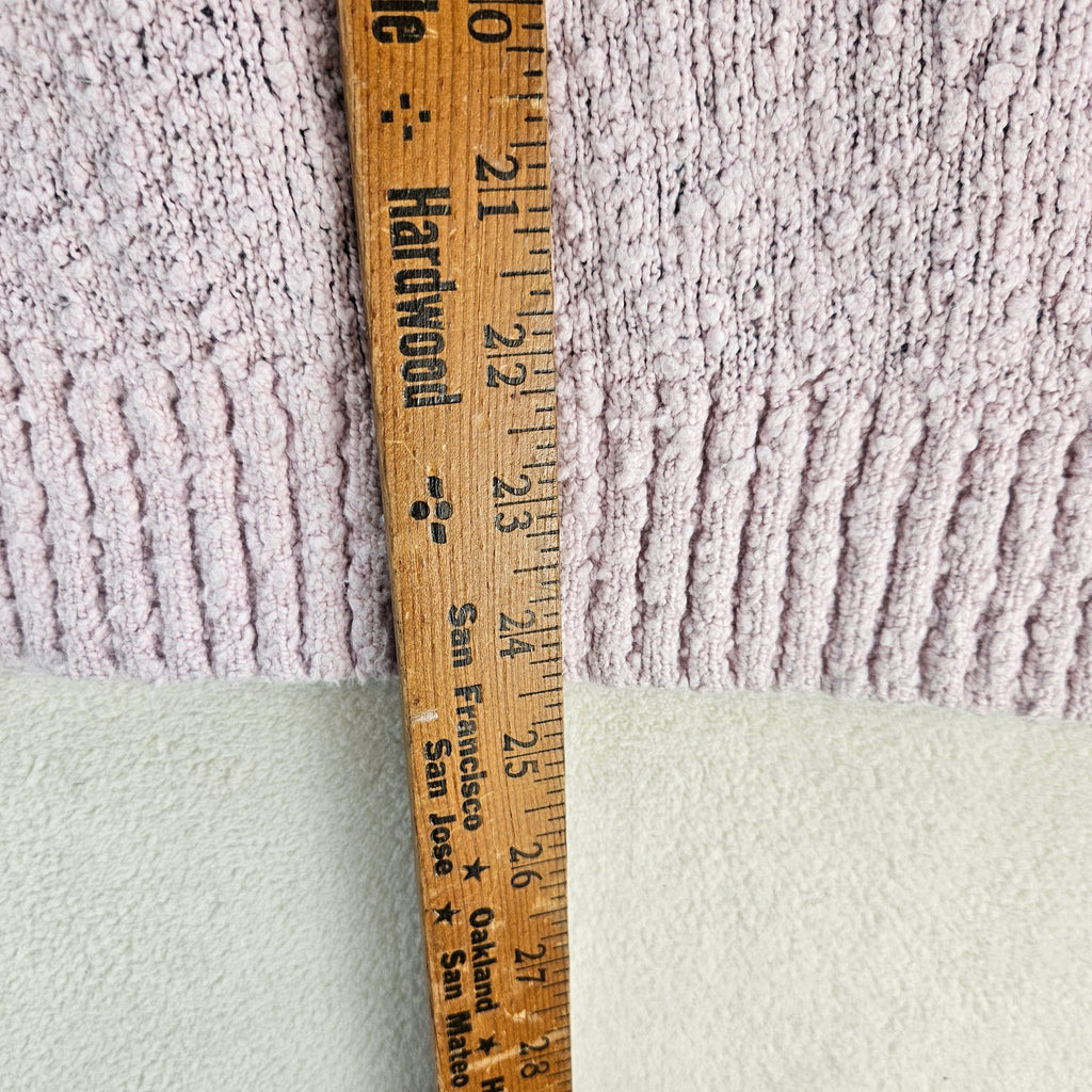 FREE PEOPLE XS OVERSIZED DAISY FLOWER CHUNKY KNIT SWEATER BLUE PINK PULLOVER