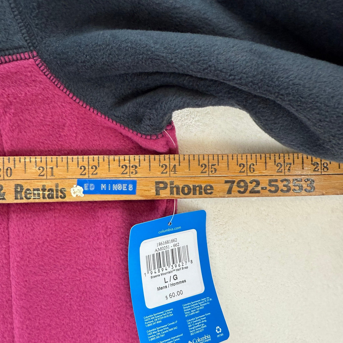 COLUMBIA MEN'S L STEENS MOUNTAIN HALF SNAP FLEECE RED ONION