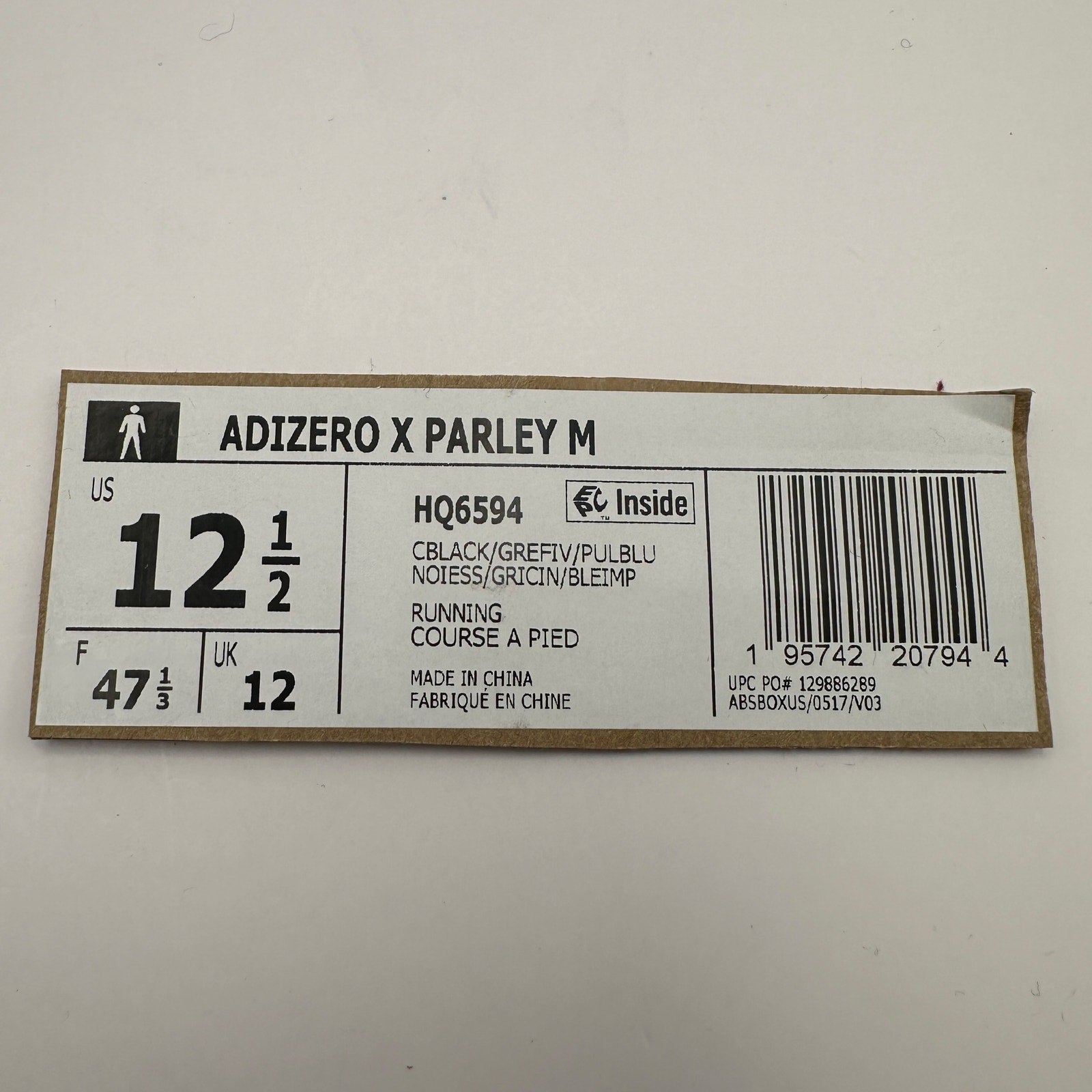 ADIDAS Adizero x PARLEY Men's 12.5 Lightstrike Running Shoes HQ6594 Black/Blue