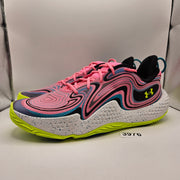 UNDER ARMOUR MEN'S 15 SPAWN 6 BASKETBALL SHOES PINK WHITE NEON NWOB 3027938-600