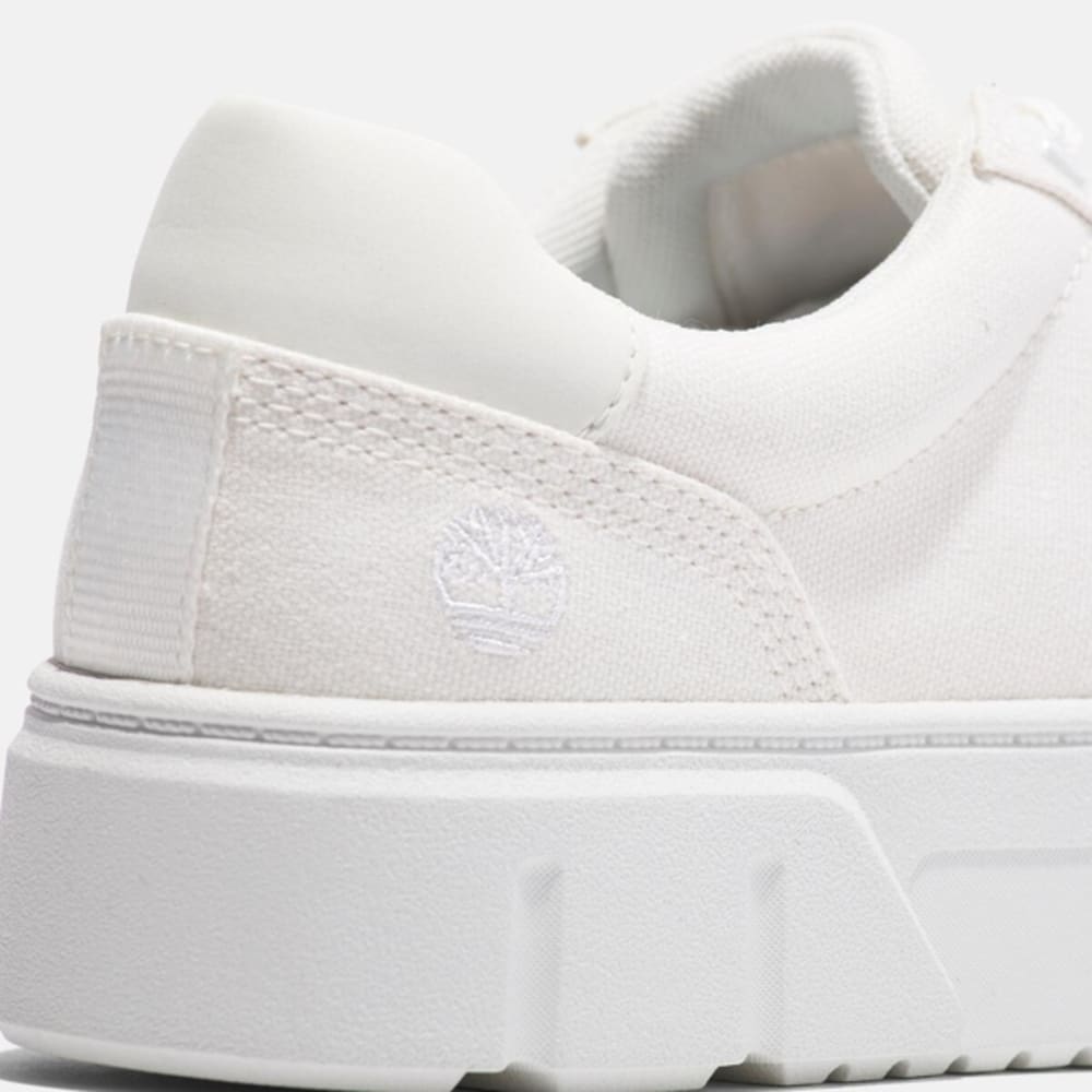 TIMBERLAND WOMEN'S 9 LAUREL COURT LOW LACE SNEAKER WHITE CANVAS NIB