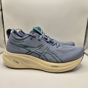 ASICS MEN'S 11.5 GEL NIMBUS 26 GRAY GREEN 1011B892 NWOB RUNNING SHOES