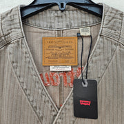 LEVI'S MENS LARGE UNION ENGINEER CARDIGAN UNIFORM BADGE TAN NWT