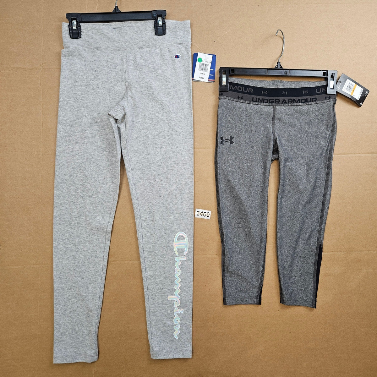 NWT GIRLS ATHLETIC BOTTOM LOT CHAMPION(L) LEGGING UNDER ARMOUR(S) CAPRI YOUTH