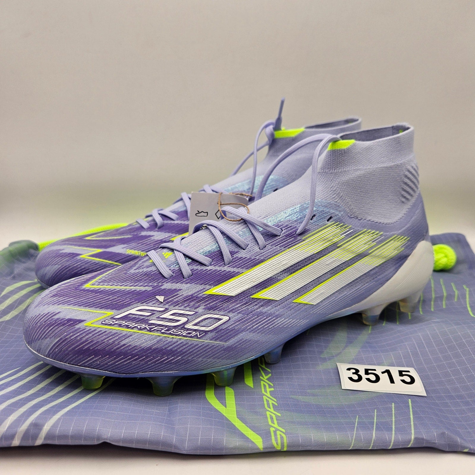 ADIDAS W8 F50 SPARKFUSION ELITE MID FG SOCCER CLEATS JH7648 PURPLE NWOB