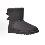 UGG WOMEN'S 6 MINI BAILEY BOW II OBSIDIAN 1016501-OBS NIB