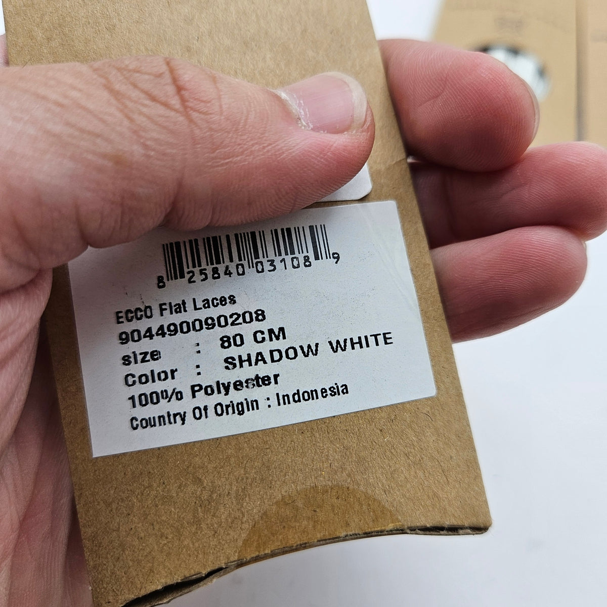 LOT OF 3 - ECCO PREMIUM LACES 80CM SHADOW WHITE FLAT NIB 1X3 PAIRS