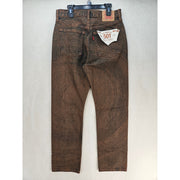 LEVI'S WOMEN'S 27 X EMMA CHAMBERLAIN 501 ORIGINAL JEANS TREE RINGS BROWN