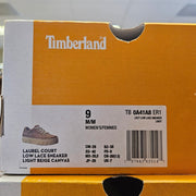 TIMBERLAND WOMEN'S 9 LAUREL COURT LOW LACE SNEAKER LIGHT BEIGE CANVAS NIB