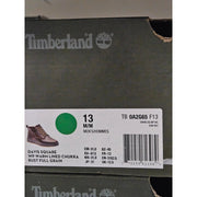 TIMBERLAND MEN'S 13 DAVIS SQUARE WP WARM LINED CHUKKA RUST FULL GRAIN DK BROWN