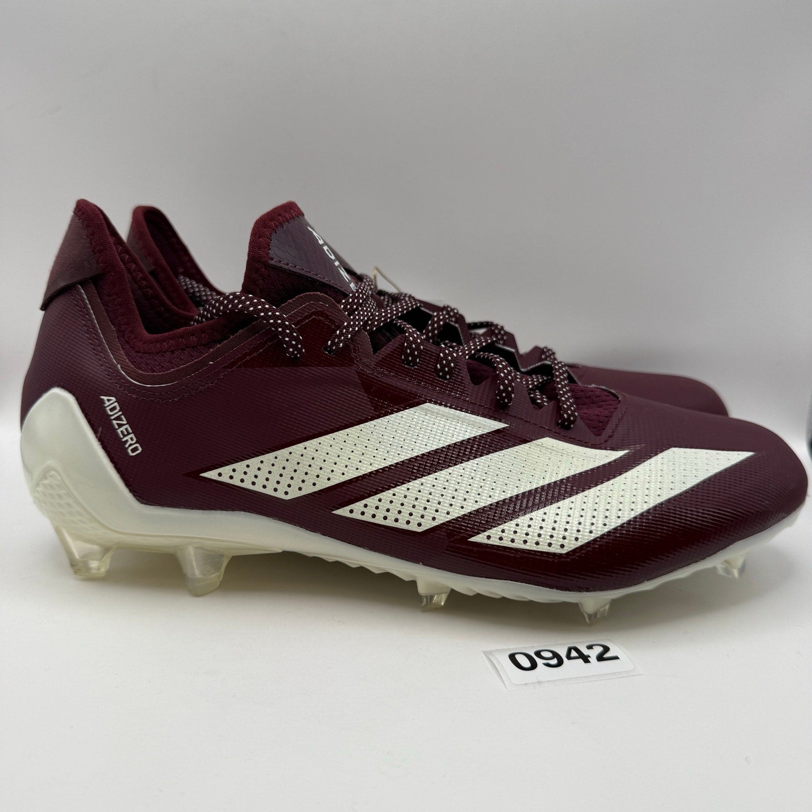 ADIDAS MEN'S 12 ADIZERO ELECTRIC .1 MAROON IF4196 FOOTBALL CLEATS