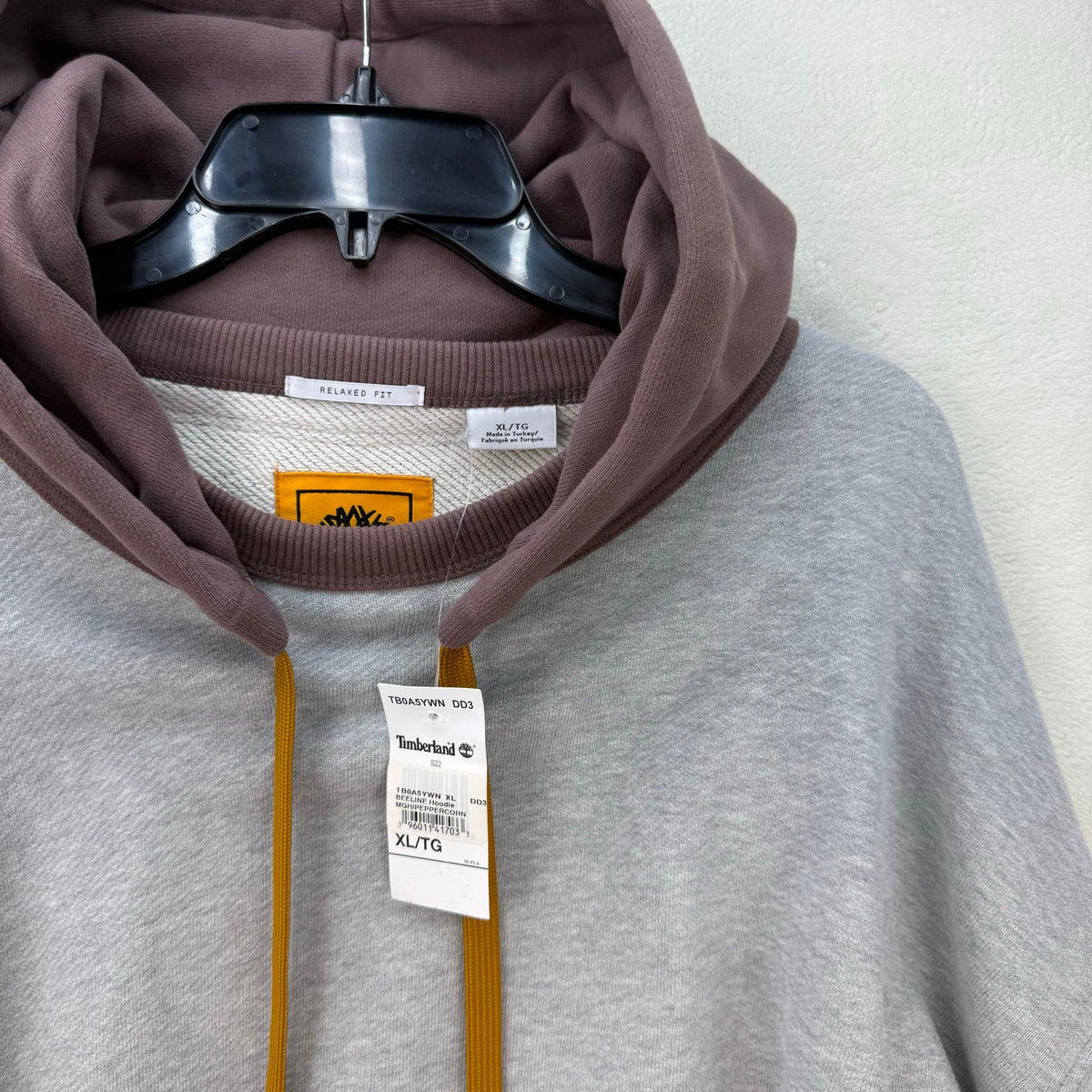 TIMBERLAND X BEELINE SUPER RARE MEN'S XL GREY/TARO PULLOVER HOODIE