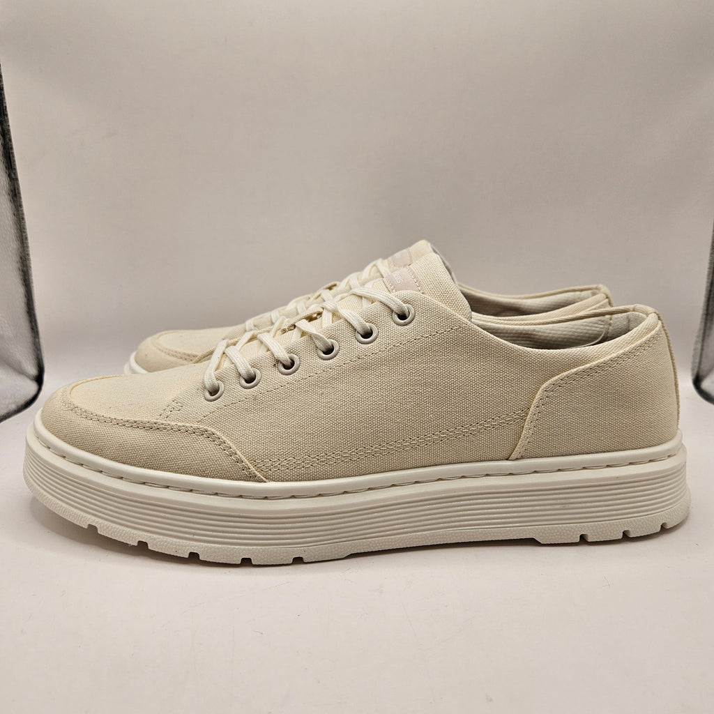 DR MARTENS MEN'S 11 BROOKLINE 6 EYE WHITE CANVAS SHOE OFF NWOB
