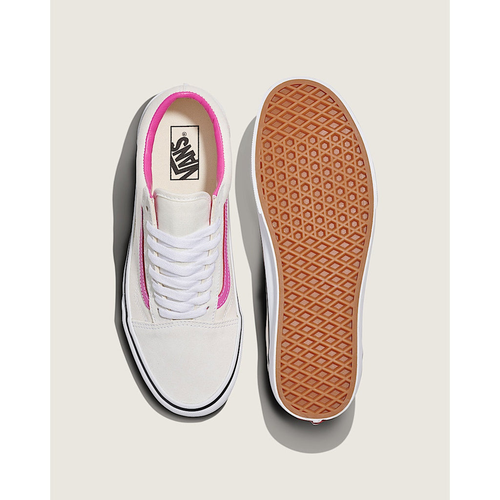VANS WOMEN'S 8.5 OLD SKOOL POP RASPBERRY ROSE LOW TOP SNEAKER WHITE PINK NIB