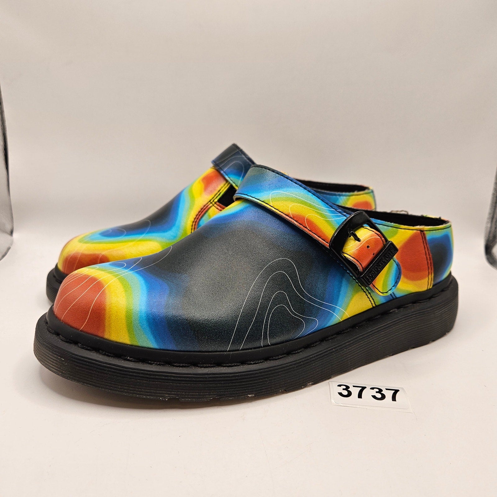 DR MARTENS MEN'S 8 ISHAM GENIX NAPPA RECLAIMED THERMAL MAP SLINGBACK MULE NWOB
