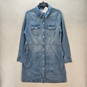 LEVI'S WOMEN'S XL FLYNN WESTERN DRESS NWT MEDIUM WASH A LINE