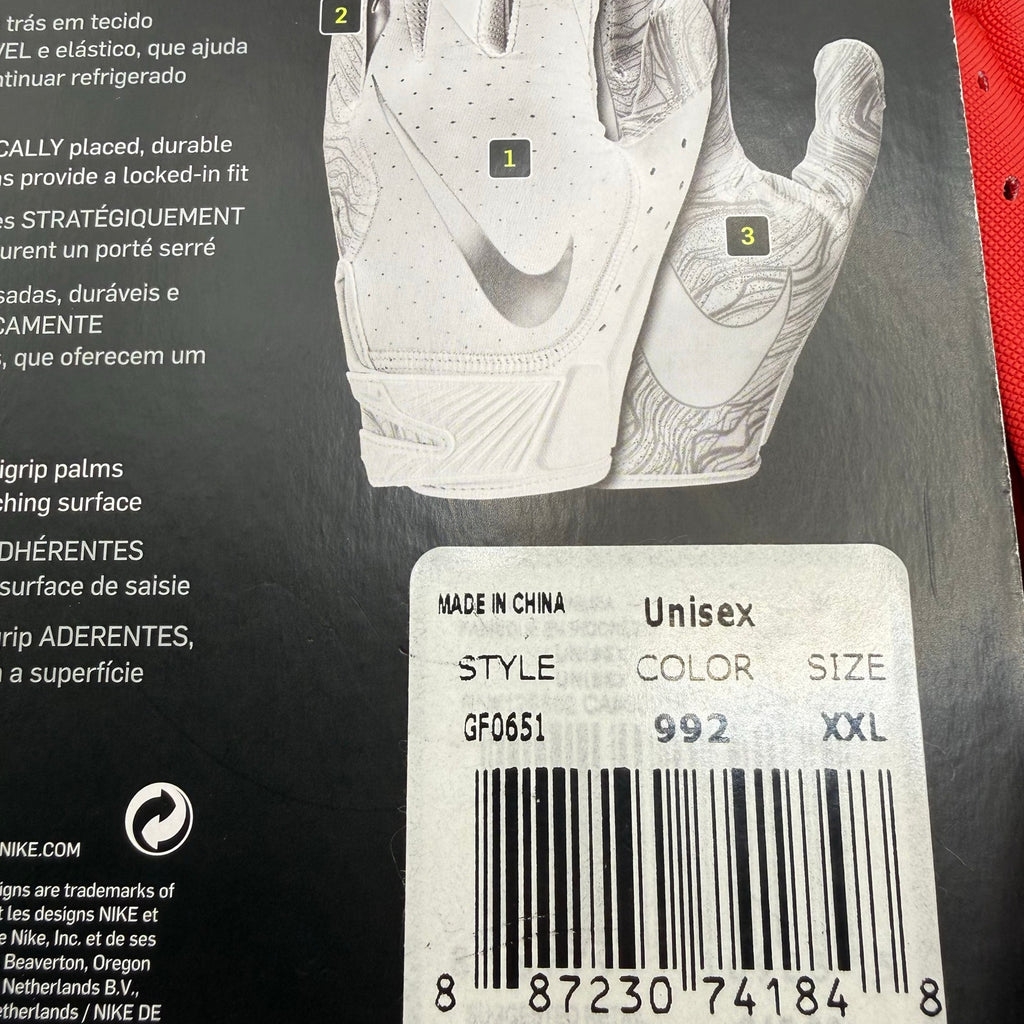 NIKE MENS XXL VAPOR JET 5.0 GLOVES RED/SILVER GF0651-992 NWT