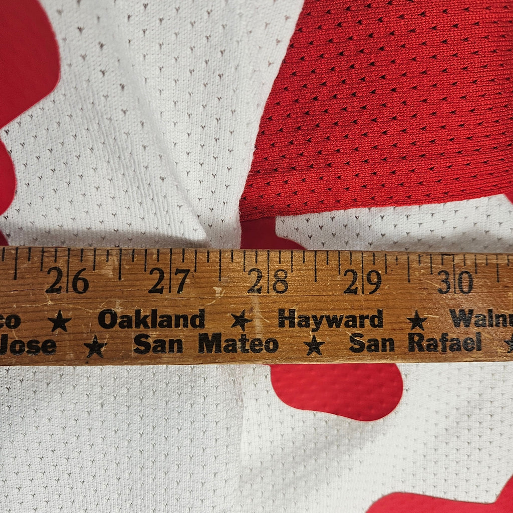 NIKE MEN'S XL OVERSIZED FIT MESH HOCKEY JERSEY WHT RED SWOOSH V-NECK HV1137-100