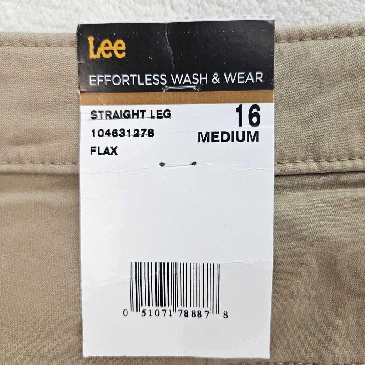 LEE WOMEN'S 16 MEDIUM RELAXED FIT ALL DAY STRAIGHT LEG PANT FLAX NWT