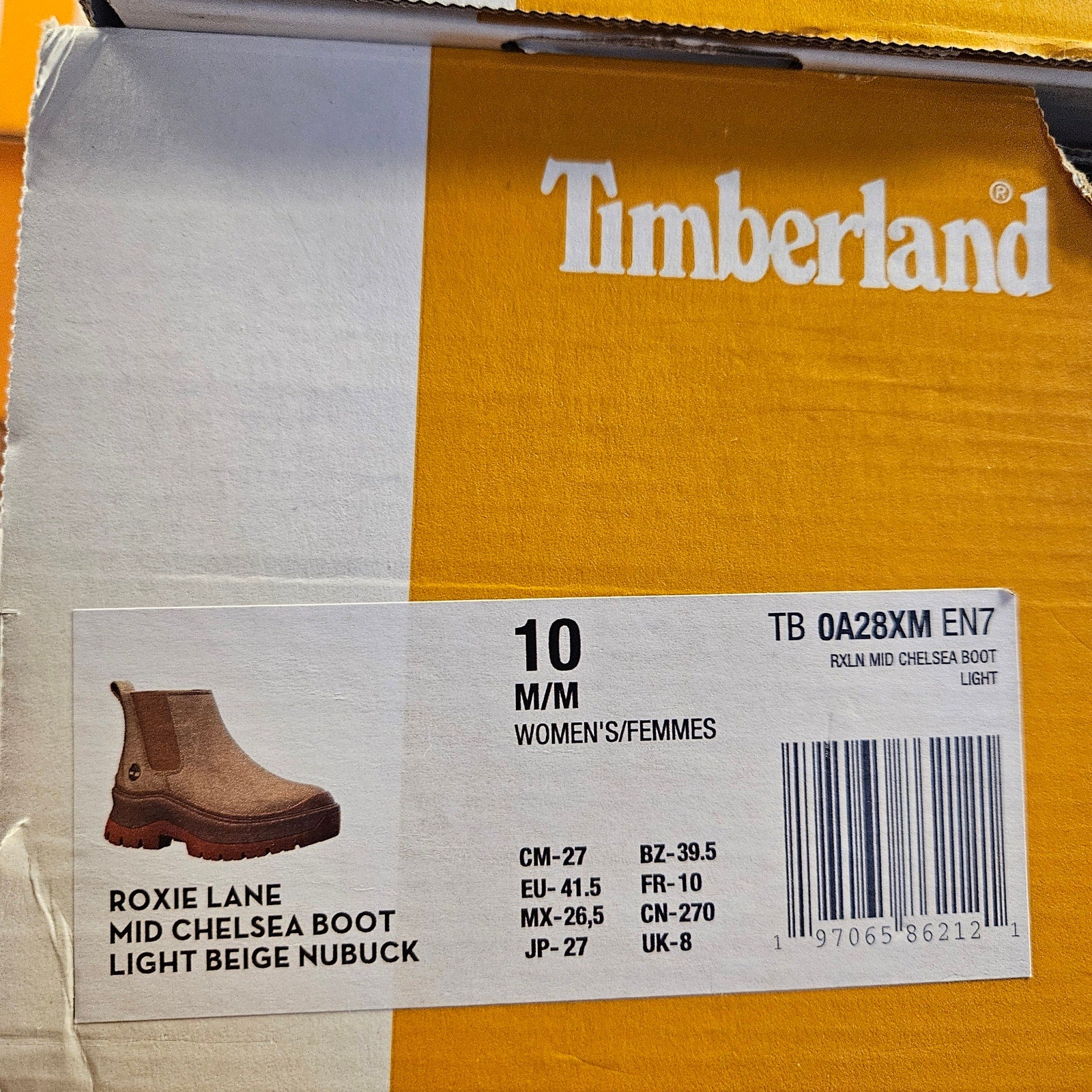 TIMBERLAND WOMEN'S 10 ROXIE LANE MID CHELSEA BOOT LT BEIGE NUBUCK NIB