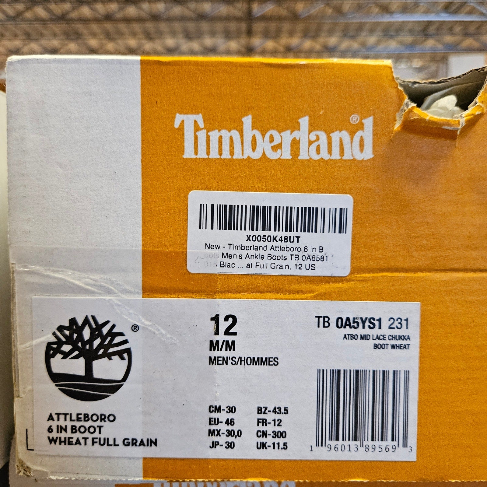TIMBERLAND MEN'S 12 ATTLEBORO BOOTS BROWN LEATHER ANKLE CHUKKA NIB