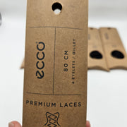 LOT OF 6 - ECCO PREMIUM LACES 80CM BLACK SPORTY ROUND NIB 1X6 PAIRS