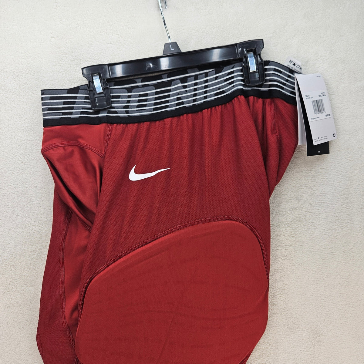 NIKE MEN'S 2XL TALL NBA PRO RED HYPERSTRONG COMPRESSION PADDED BASKETBALL TIGHTS