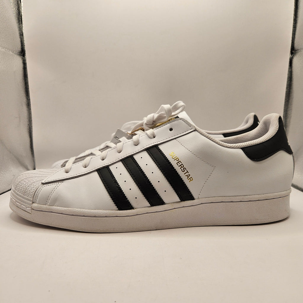 ADIDAS ORIGINALS MEN'S 18 SUPERSTAR WHITE BLACK GOLD SHELL TOE LOW TOP EG4958