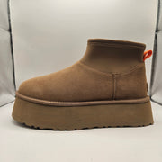 UGG WOMEN'S 11 CLASSIC MINI DIPPER PLATFORM WOLL LINED NWOB 1168170 WHEAT NWOB