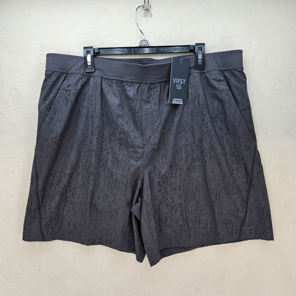 VRST MEN'S XXL 7 IN INSEAM LINED PRINT SCRATCH GRAPHIC CHARCOAL NWT