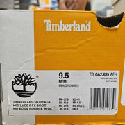 TIMBERLAND MEN'S 9.5 HERITAGE MID LACE UP GTX BEIGE NUBUCK BOOT