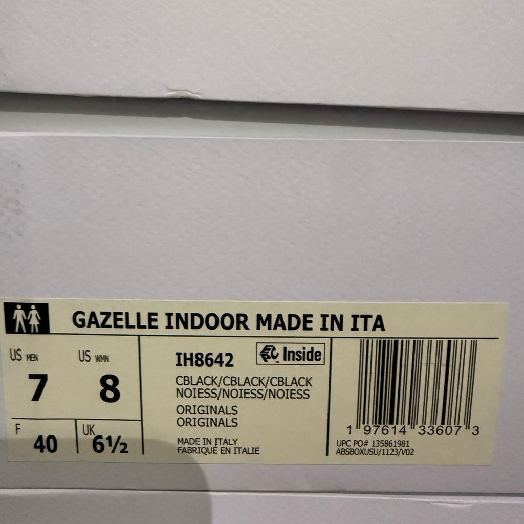 ADIDAS MADE IN ITALY MEN'S 7 PREMIUM GAZELLE INDOOR BLACK LEATHER IH8642