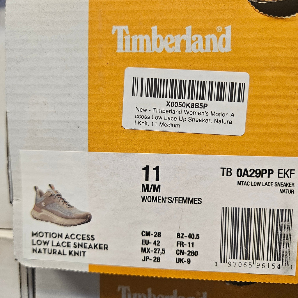 TIMBERLAND WOMEN'S 11 MOTION ACCESS LOW LACE UP NATURAL KNIT NIB SNEAKERS