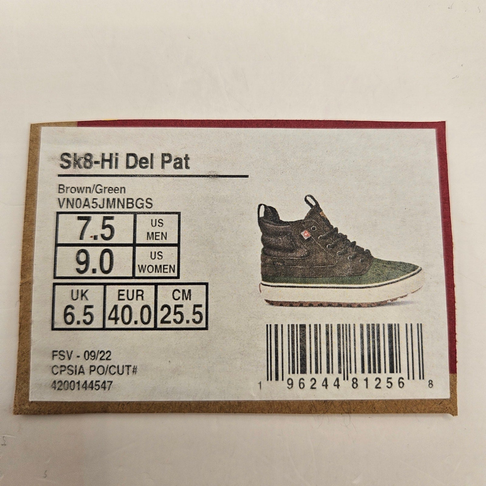 VANS MEN'S 7.5 SK8-HI DEL PATO MTE-2 UTILITY BOOTS BROWN GREEN NWOB WATERPROOF