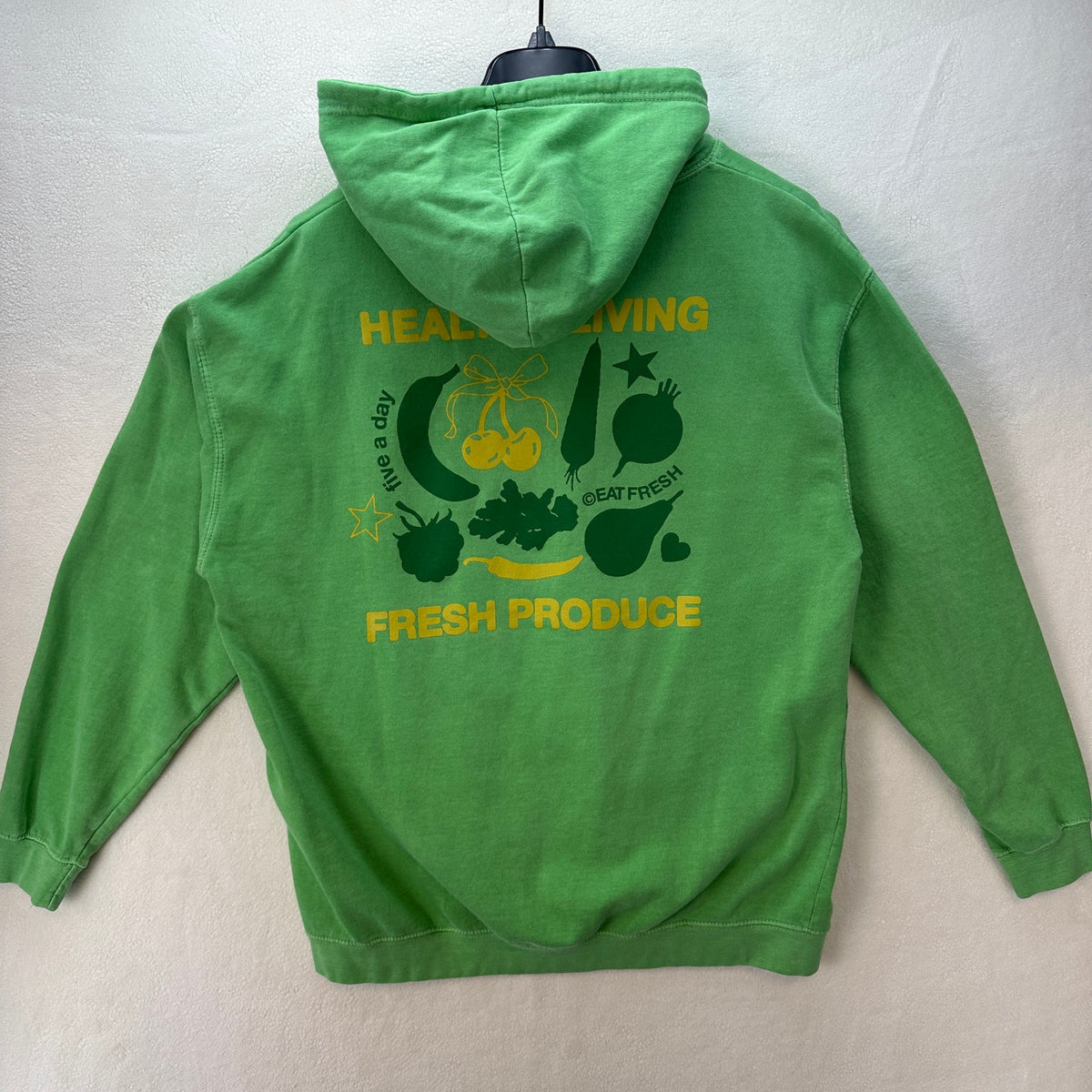 URBAN OUTFITTERS Women's XL Oversize Green Hoodie FRESH PRODUCE