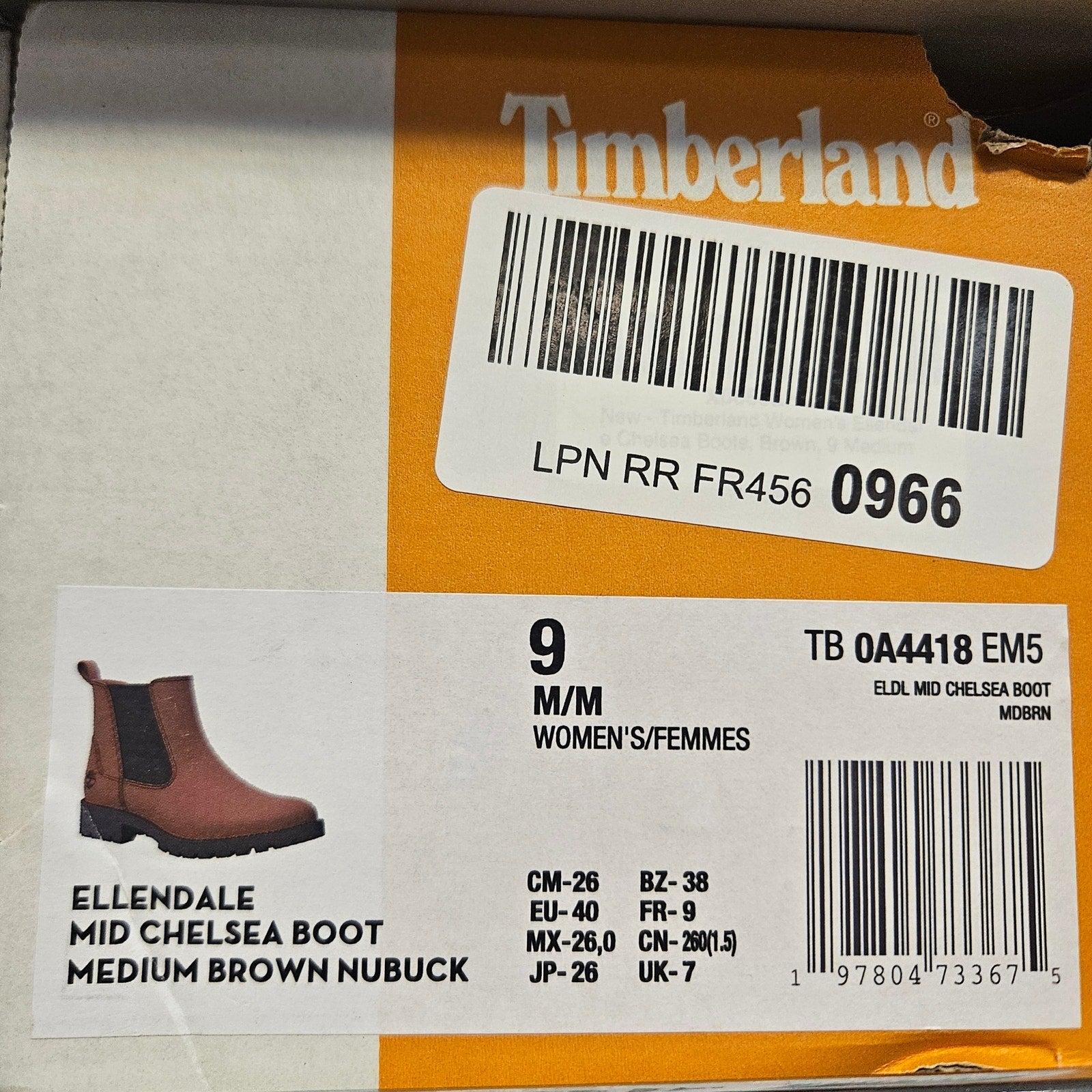 TIMBERLAND WOMEN'S 9 ELLENDALE CHELSEA BOOTS BROWN NIB
