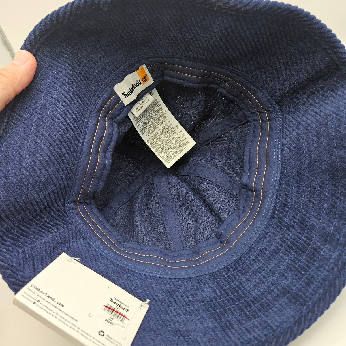 TIMBERLAND SMALL CORDUROY BUCKET HAT NAVY BLUE 100% COTTON NWT