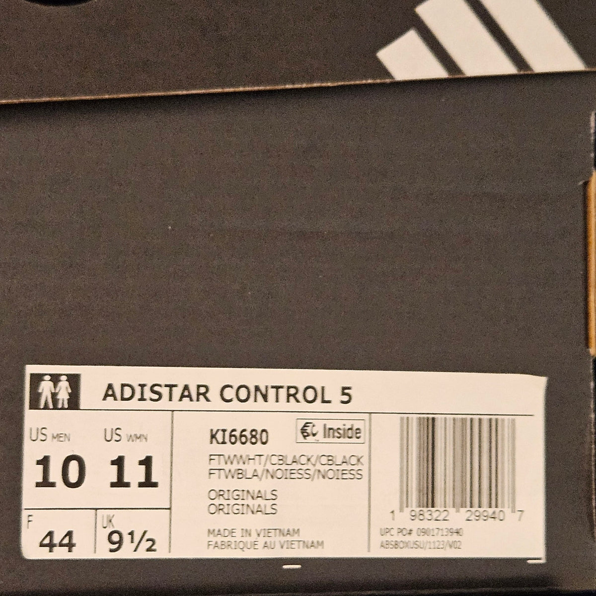 ADIDAS MEN'S 10 ADISTAR CONTROL 5 KI6680 BLACK METALLIC PURPLE NIB