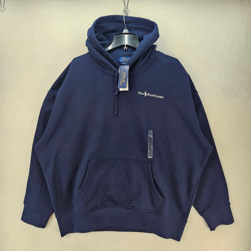 POLO RALPH LAUREN MEN'S XL NAVY BLUE TERRY CLOTH HEAVY DUTY PULLOVER HOODIE NWT