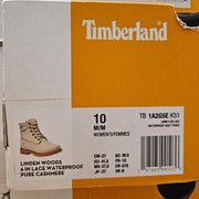 TIMBERLAND WOMEN'S 10 LINDEN WOODS 6 IN LACE WATERPROOF BOOT PURE CASHMERE NIB