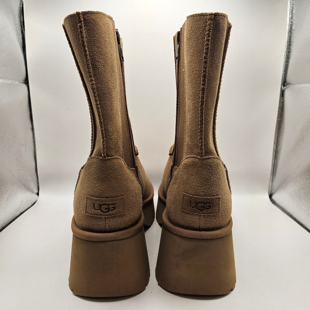 UGG WOMEN'S 11 CLASSIC TWIN SEAM HEIGHTS ZIP SUEDE PLATFORM BOOTS 1158313 NWOB