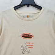 TIMBERLAND MEN'S XXL MADE FOR WORKING HANDS LONG SLEEVE GRAPHIC TSHIRT NWT CREAM